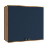 Armário Aéreo Celeste Kappesberg 100% Mdf 2 Portas Nogueira/azul 80cm