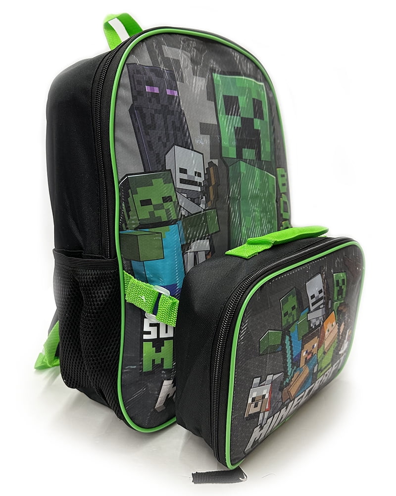 Mochila Com Lancheira Para Meninos Bioworld Minecraft