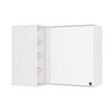 Armário Aéreo De Canto Reto Celeste Kappesberg 100% Mdf 1 Porta 4 Nichos Branco 98cm