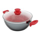 Panela com Revestimento de Cerâmica Redstone Philco PPH280ACR | Tampa Vidro Cinza/Vermelho, 6.1L