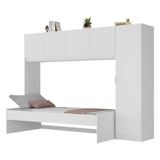 Cama De Solteiro Com Colchão E Guarda Roupa Dublin Multimóveis Mp4035 Branca