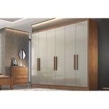 Guarda Roupa Casal 6 Portas E 8 Gavetas Rizon/linea Freijo Cumaru C/ Fendi - Novo Horizonte