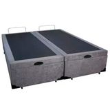 Cama Box Baú Casal Bipartido Suede Sereneprime Cinza 138x188x44