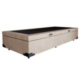 Cama Box Baú Solteiro Suede Sereneprime Bege 88x188x44