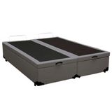 Cama Box Baú Casal Bipartido Sintético Sereneprime Cinza 138x188x44