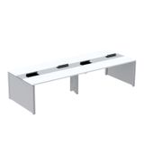 Mesa De Plataforma Dupla Para 4 Pessoas Corporativa 130x140/4p Branco/cinza