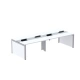 Mesa De Plataforma Dupla Para 4 Pessoas Corporativa 140x140/4p Branco/cinza