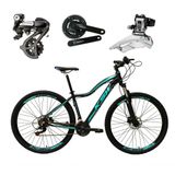 Bicicleta Aro 29 Ksw Mwza Feminina Shimano Altus 24v Freios Hidráulicos Garfo Com Trava - Preto/azul Tam.17