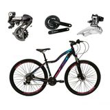 Bicicleta Aro 29 Ksw Mwza Feminina Shimano Altus 24v Freios Hidráulicos Garfo Com Trava - Preto/pink/azul Tam.15