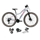 Bicicleta Aro 29 Absolute Hera Feminina Shimano Altus 24v Freio Disco Hidráulico Garfo Trava Pneus Bege - Branco Tam.17