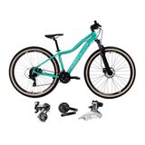 Bicicleta Aro 29 Absolute Hera Feminina Shimano Altus 24v Freio Disco Hidráulico Garfo Trava Pneus Bege - Verde Tam.17