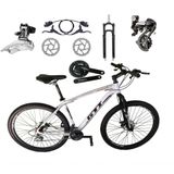 Bicicleta Aro 29 Gti Roma Câmbios Shimano Altus 24v K7 Freios Hidráulicos Garfo Trava - Branco Tam.19