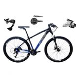 Bicicleta Aro 29 Ksw Xlt Câmbio Shimano Alívio E Altus 27v Freio Hidráulico Garfo Trava - Preto/azul Tam.17