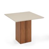 Mesa De Jantar Quadrada 4 Lugares Tampo De Vidro Freijó Off 7decormoveis Freijo Com Off White