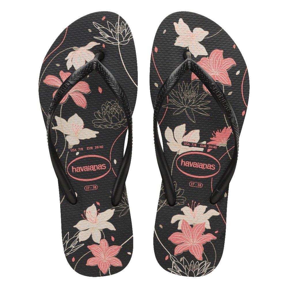 Havaianas Slim Organic Preto/cinza Dark/rosa Bebê