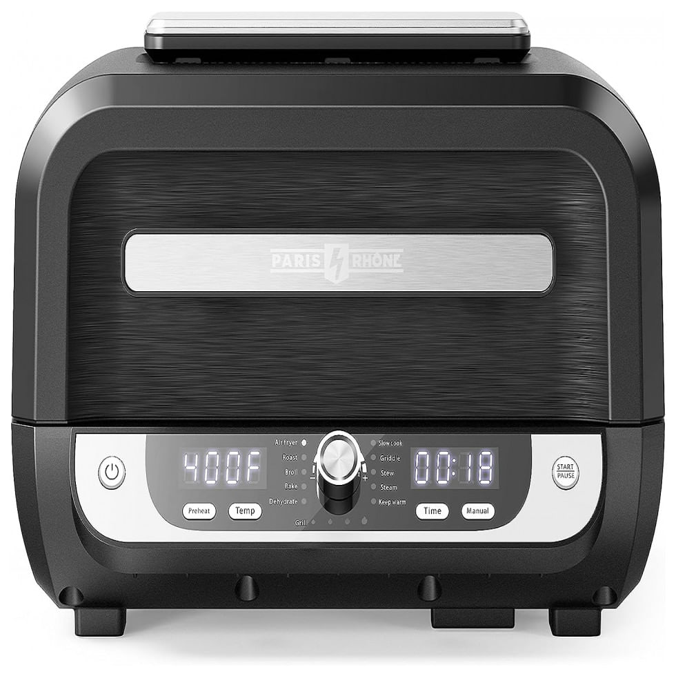 Churrasqueira Elétrica Grill 12 Em 1 Com Tecnologia Air Fryer, Aço Inoxidável, 110v 1700w, Paris Rhône Pe Bg002, Preta