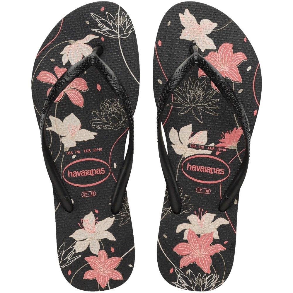 Havaianas Slim Organic Preto/cinza Dark/rosa Bebê