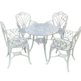 Conjunto De Jardim Modelo Fortaleza Mesa E 4 Cadeiras Branco