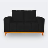 Sofá 2 Lugares Memphis Ultra Conforto Em Madeira Maciça E Suede - Lh Decor Cor Preto