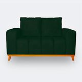 Sofá 2 Lugares Memphis Ultra Conforto Em Madeira Maciça E Suede - Lh Decor Cor Verde