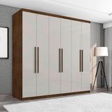 Guarda Roupa Casal Grande 6 Portas 100% Mdf Malbec Off White Gold Framar