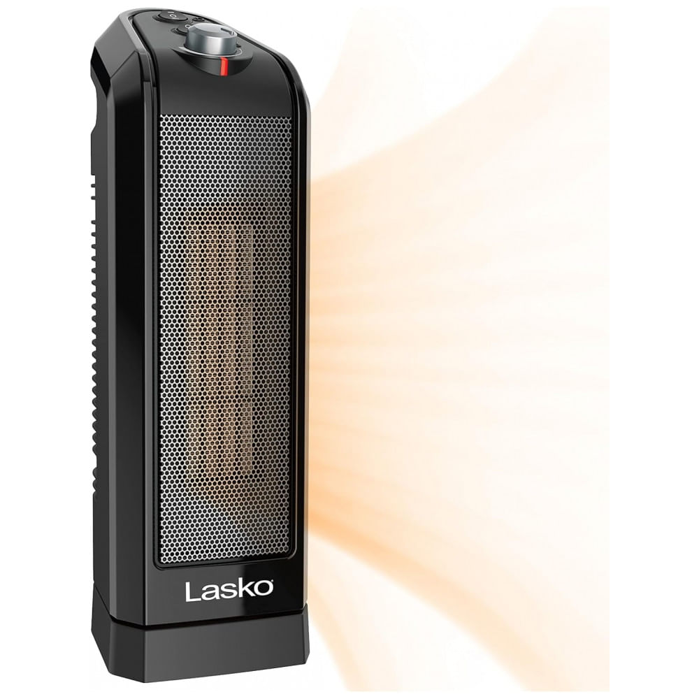 Aquecedor Elétrico Cerâmico Oscilante Com Termostato E 3 Velocidades, 110v 1500w, Lasko Ct16450, Preto