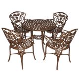 Conjunto De Mesa Para Jardim Com 4 Cadeiras Modelo Malbec Marrom