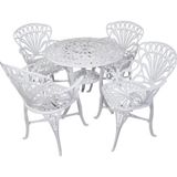 Conjunto De Jardim Modelo Primavera Mesa E 4 Cadeiras Branco