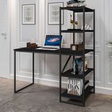 Escrivaninha Com Estante 130cm Home Office Fit Yescasa Preto