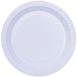 100 Prato Refeição Descartável 21cm Plástico Branco Pratos