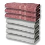 7 Toalhas Grande Super Felpudas E Grossa 80x150 Itália Soft Beka - Branco/rosê