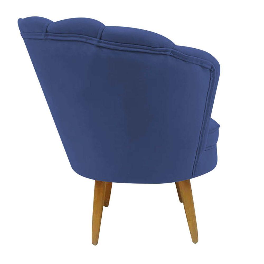 Poltrona Decorativa De Bom Gosto Petala Cor:azul Marinho