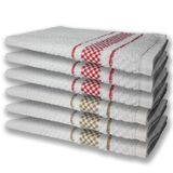 6 Panos De Prato Atoalhado Felpudo Premium Marrom+vermelho