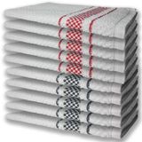 10 Panos De Prato Atoalhado Felpudo Premium 5 Vermelho 5 Preto