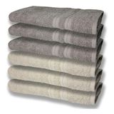 6 Toalhas Grande Felpudas E Grossa 80x150 Bege+cinza