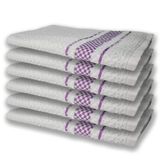 6 Panos De Prato Atoalhado Felpudo 370g/m Premium Roxo