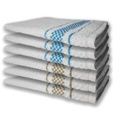 6 Panos De Prato Atoalhado Felpudo Premium Azul+marrom