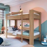 Beliche Infantil Com 2 Colchões 91cm X 195cm Aveiro Oak Slim Completa Móveis