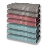 7 Toalhas Felpudas E Grossa 80x150 3 Verde 2 Rosê 2 Cinza