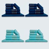 Jogo De Toalhas 24 P?s Cole??o Montreal 100% Algod?o Az+vd