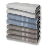 7 Toalhas Felpudas E Grossa 80x150 3 Cinza 2 Azul 2 Branco