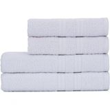 Jogo De Toalhas De Banho 4 Peças 100% Algodão Alta Absorção (2 Banho + 2 Rosto ) Padrão Hotel/pousada - Branca