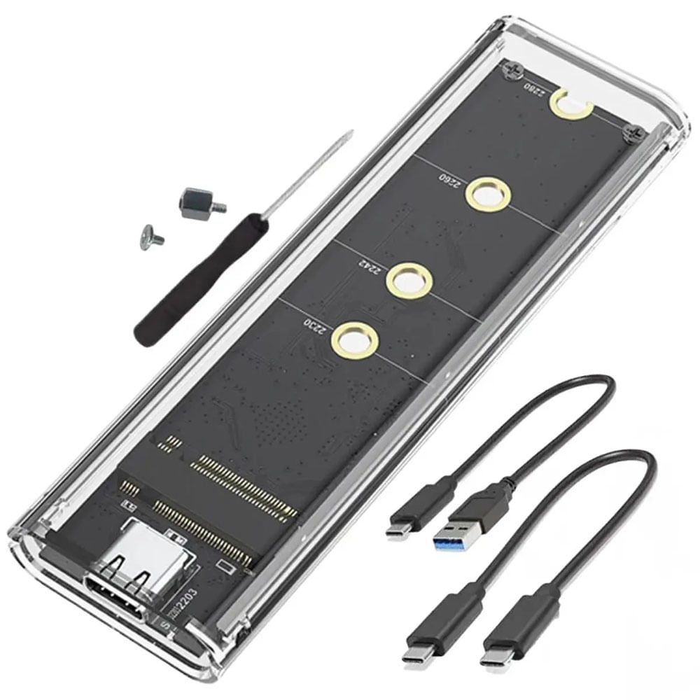 Case Para Ssd M.2 Externo Tipo C/usb 3.0 Para Nvme Transparente F3 Cs-adpt-ngff/nvme