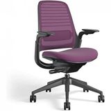 Cadeira De Escritorio Ergonomica Giratoria Com Suporte Lombar E Altura Ajustaveis, Roxa, Steelcase 435a00, Violeta