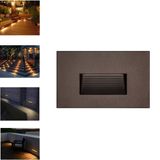 7 Balizador Led 4x2 Deitada De Embutir 2w Luz Branco Quente