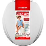 Assento Sanitário Almofadado Slim Oval Convencional Branco Línea Slim Mebuki