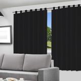 Cortina Blackout Preto Com Ilhós Para Varão 280x220cm Quarto