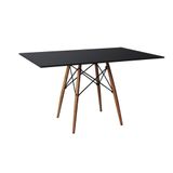 Mesa De Jantar Eiffel Retangular 120 Cm Tampo De Madeira Preta