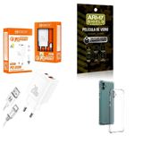 Kit Carregador Turbo 20w + Capinha Samsung A04 + Película 3d