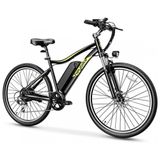 Bicicleta Eletrica Para Adultos Ate 64 Km Com Bateria Removivel E 7 Velocidades, 48v 500w, Heybike, Preta